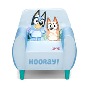 Delta Children Bluey Foam Chair, Vibrant Bluey and Bingo Graphics, Blue, Kids Seating for Ages 3+, Weight Capacity 100 lbs, Modern Wood Feet