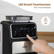 Gevi 10 Cup Drip Coffee Maker With Built-in Burr Grinder Programmable Touch Screen 4 Hour Keep Warm Permanent Filter Home Office