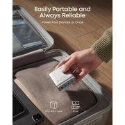 Anker 140W MAX USB-C Laptop Charger, 4-Port GaN Power Adapter, Dual High-Speed USB-C, Silver, Model A2697