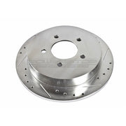 Power Stop AR8582XR Extreme Performance Drilled and Slotted Brake Rotor, Rear Right, Silver Zinc Plated