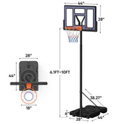 Edx LQJ-P10FT-BK 6.1ft-10ft Adjustable Height 44