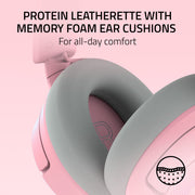 Razer Kraken Kitty V3 Pro Wireless RGB Gaming Headset with Chroma RGB Kitty Ears, 2.4 GHz Wireless, Bluetooth 5.3, USB A, HyperClear Super Wideband Mic, 40mm TriForce Titanium Drivers, THX Spatial Audio, Black