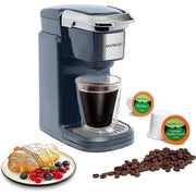 Mixpresso Single Cup Coffee Brewer, 800W Quick Brew, One Touch Function, 12oz Capacity, Dark Grey, K4DGR00