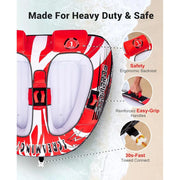 DNSHAN Koorium 58inch Towable Deck Tube for Adults, Inflatable Water Sports Tube with Easy-Connect Towing System