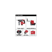 Milwaukee 2912-22DE M18 FUEL 18V Lithium-Ion Brushless 1 in. Cordless SDS-Plus Rotary Hammer/Dust Extractor Kit, Two 6.0 Ah Batteries