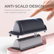 TYMO HC100G Ring Hair Straightener Brush, Flat Iron Comb with 5 Temperature Settings, Pink