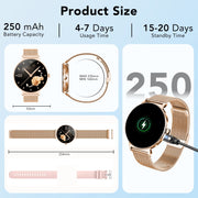 Tikland JX523 Smart Watch for Women, 1.27-Inch Thin Face, Bluetooth Call, IP68 Waterproof, Rose Pink