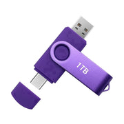 RIMZNG USB Flash Drive, 1TB Dual USB and USB C Connectors, Plug and Play, Lightweight with Metal Ring, S01