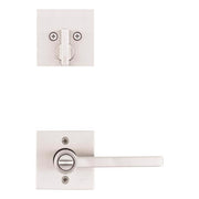 Kwikset Halifax Satin Nickel Keyed Entry Lever and Single Cylinder Deadbolt Combo Pack with SmartKey Security, Microban Protection, 99910-067