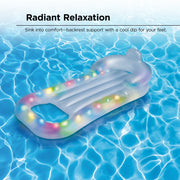 Bluescape LED Pool Lounge Inflatable Floating Lounger with Color-Changing Waterproof LEDs Clear PVC BS-PL103-999