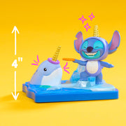 Happy Haul Disney Stitch Goes Wild Scene Setters Collectible Toy Figure with Connectable Scenic Base, Multicolor, 8 cm
