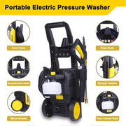 Aceup Energy Electric Pressure Washer, 4000 PSI, 2.6 GPM, 2000W Motor, 25ft High-Pressure Hose, 35ft Power Cord, 4 Quick-Connect Nozzles, Foam Cannon, Lightweight Portable AWPE4000