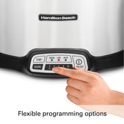 Hamilton Beach 33477 Stay or Go Programmable Slow Cooker with Party Dipper Silver