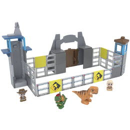 Moose Toys Tile Town Jurassic World Dino Escape Magnetic Tiles Playset, 78 Tiles, 2 Action Tiles, 6 Figures, Multicolor, 82073