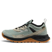 KEEN Women's Hightrail Low Waterproof Hiking Shoes, Durable Leather, Lightweight Cushioning, Iceberg Green/Abbey Stone, 9.5