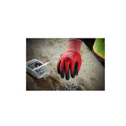 Milwaukee 48-22-8901B 12 Pack Red Nitrile Level 1 Cut Resistant Dipped Work Gloves, Medium