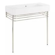 Signature Hardware SH663003PN Burleson Brass Console Stand, Polished Nickel