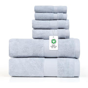 Micro Cotton 6 Piece Bath Towel Set, 630 GSM Absorbent Cotton Bath Towels Set Sky