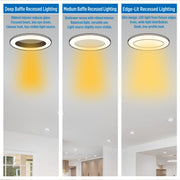 Great Value 6 Inch LED Retrofit Downlight, 13 Watt, 5 CCT Selectable, Dimmable, E26 Base, White, 12 Pack