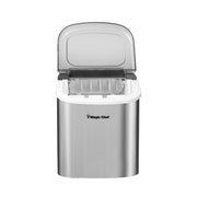 Magic Chef Portable Countertop Ice Maker, 27 lb Daily Output, Stainless Steel, Bullet Ice Cubes, 1.5 lb Storage Capacity, Digital Controls