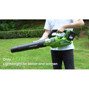 GASKY SF8A511-B 40V Cordless Leaf Blower, 420 CFM Air Volume, 120 MPH Wind Speed, 5 Speed Settings with Turbo Mode, Includes 2 x 2.0Ah Batteries and Charger,