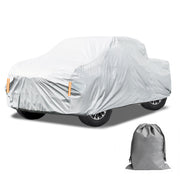Caromop All-Weather 10-Layer Waterproof Car Cover with Reflective Stripes, Heavy-Duty Straps, Side Zipper Door, Storage Bag, Brown, Size T6