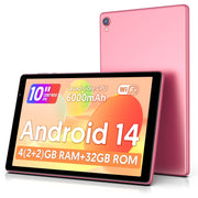Tedupee 10 Inch Android Tablet, Quad-Core Processor, 4GB RAM, 32GB Storage, 1TB Expandable, 1280x800 IPS Display with Anti-Blue Light, 6000mAh Battery, WiFi 6, Bluetooth Purple