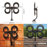 Antennas Direct ClearStream 4MAX Complete Amplified Indoor Outdoor HDTV Antenna, Multi-Directional UHF VHF, 70+ Mile Range, Includes Mast, Amplifier, 30-ft Coaxial Cable, 3-Way Splitter, Black, C4M-AC