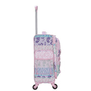 Olivet International CK-62022-SSSB CRCKT 3 Piece Set Social Butterfly Softside with Packing Cube and Luggage Tag, Pink Social Butterfly
