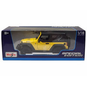 MAISTO 31676 1:18 Scale 2014 Jeep Wrangler Model - Yellow