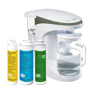 AquaTru Carafe Countertop Water Purifier System with 4-Stage Reverse Osmosis and Alkaline Mineral Boost, White, 64 oz Glass Carafe, 14x7.5x13 in, AT100ATA01