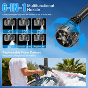 Foukus FK-241104 Cordless Pressure Washer, 1200 PSI, 21V Battery Powered, 6-in-1 Adjustable Nozzle, Foam Sprayer