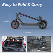 AOVOPRO TMAX Electric Scooter, 500W Motor, 21 mph Top Speed, 10-Inch Solid Tires, Dual Hydraulic Shock Absorption, Dual Braking System, App Control, Gray