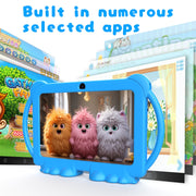 ZZB 7 Inch Android 12 Tablet PC, 4GB RAM, 32GB ROM, Quad-Core Processor, Dual Cameras, WiFi Bluetooth, Blue, ZZB64Q2SBlue