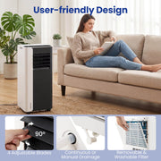 Costway 10000 BTU Portable Air Conditioner 3-in-1 Cooling Fan Dehumidifier with Sleep Mode LED Display Remote Control White HCST12447