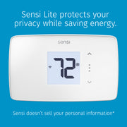 Sensi Lite Wi-Fi Programmable Thermostat, Touchscreen Display, Energy Star Certified, White, ST25W