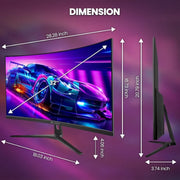 CRUA CR320HD 32'' 165Hz/180Hz Curved Gaming Monitor, Black