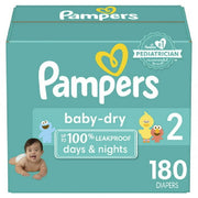 Pampers Baby Dry Extra Protection Diapers, Size 2, 180 Count - High Quality