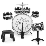 Best Choice Products SKY1884 11-Piece Kids Starter Drum Set w/ Bass Drum, Tom Drums, Snare, Cymbal, Stool, Drumsticks