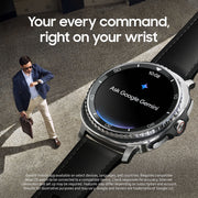Samsung Galaxy Watch8 Classic Smartwatch, 46mm Stainless Steel Case, White Silicone Band, AMOLED Display, Bluetooth, SM-L505U