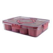 Cook With Color 8-Compartment Snackle Box Food Storage Container with Lids and Handle, Dishwasher Safe, Purple