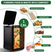 Keepeez 4L Electric Kitchen Composter, Quiet Odorless Food Waste Recycler with Auto Clean, Fast Cycle, Black, FWD-201