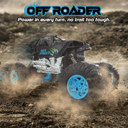 USA Toyz Wild Crawler RC Monster Truck, Off-Road 4x4 Rock Crawler, High Suspension, Blue