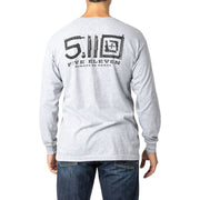5.11 Tactical Locked and Logoed Long-Sleeve T-Shirt for Men - Heather Grey - XL