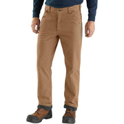 Carhartt Mens Relaxed Straight Rigby Lined Dungaree Work Pants, Rugged Flex Stretch Canvas, Dark Khaki, 50W x 32L, 80967049