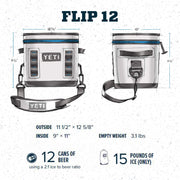 YETI Hopper Flip 12 Soft Cooler, Leakproof HydroLok Zipper, ColdCell Insulation, Charcoal, 12 qt, 18010110002