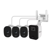 Swann Fourtify 4 Wireless Security Camera System 64GB Micro SD Card 4 Cameras1080p NVR System 2-Way Audio Indoor/Outdoor - White