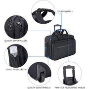 KROSER LGX711 Rolling Laptop Bag Briefcase For 17.3
