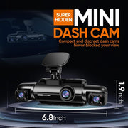 Unbranded 360 GPS Dash Cam, 4-Channel 1080P Front, Rear, Inside, Voice Control, IR Night Vision, WDR, WiFi App Support, 64GB SD Card, 24H Parking Mode, V60-4CH