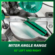 Metabo HPT 10-Inch Single Bevel Compound Miter Saw, 15-Amp Motor, Xact Cut Shadow Line, Adjustable Bevel 0-45, Miter 0-52, 40T TCT Blade, Lightweight 24 lbs, C10FCG2